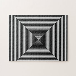 Schwarz-Weiß-Hallway Vortex | optische Illusion Puzzle