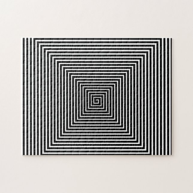 Schwarz-Weiß-Hallway Vortex | optische Illusion Puzzle (Horizontal)