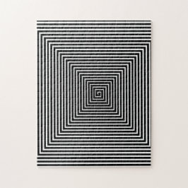 Schwarz-Weiß-Hallway Vortex | optische Illusion Puzzle