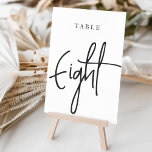 Schwarz-Weiß-Hand-Drehbuch Tischnummer<br><div class="desc">Einfache und schicke Tischnummer-Karten in Schwarz und Weiß machen bei Ihrer Hochzeit oder Veranstaltung ein elegantes Statement. Das Design bietet "table [number]" in einem spannenden Mix aus klassischen Serifen und handgeschriebenen Skripten. Design wiederholt sich auf beiden Seiten. Einzelne nummerierte Karten werden separat verkauft; bestellen Sie jede Tischnummer einzeln aus unserer...</div>