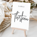 Schwarz-Weiß-Hand-Drehbuch Tischnummer<br><div class="desc">Einfache und schicke Tischnummer-Karten in Schwarz und Weiß machen bei Ihrer Hochzeit oder Veranstaltung ein elegantes Statement. Das Design bietet "table [number]" in einem spannenden Mix aus klassischen Serifen und handgeschriebenen Skripten. Design wiederholt sich auf beiden Seiten. Einzelne nummerierte Karten werden separat verkauft; bestellen Sie jede Tischnummer einzeln aus unserer...</div>