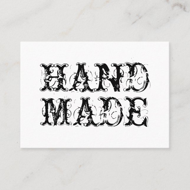 Schwarz-Weiß-Handarbeit, einfach, modern Vintag Visitenkarte (Vorderseite)