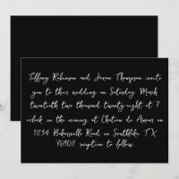 Schwarz-Weiß-handgeschriebene Hochzeit