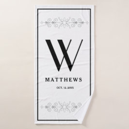 Schwarz-Weiß-Handtuch Badehandtuch