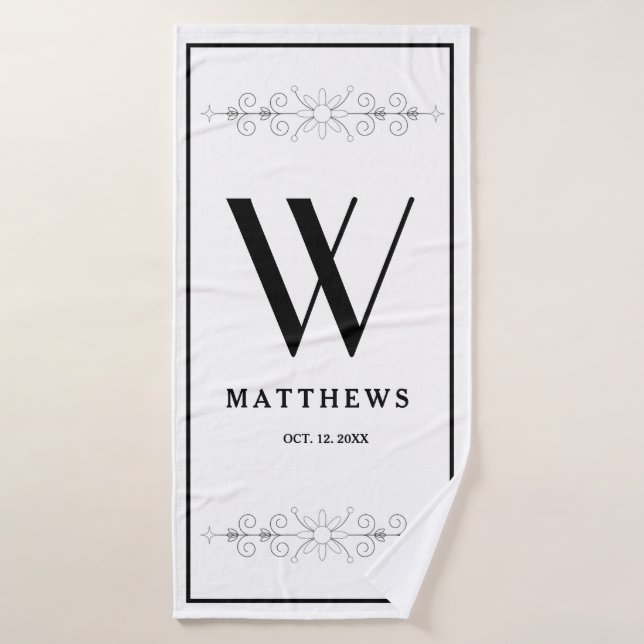 Schwarz-Weiß-Handtuch Badehandtuch (Badehandtuch)