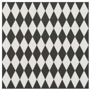 Schwarz-Weiß-Harlekin-Diamanten Stoff