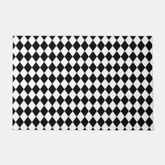 Schwarz-Weiß-Harlequin Fußmatte