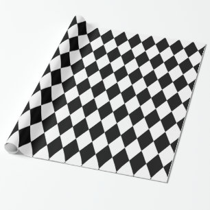 Schwarz-Weiß-Harlequin Geschenkpapier