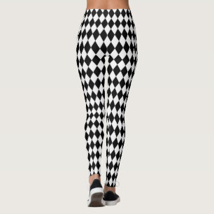 Schwarz-Weiß-Harlequin Leggings