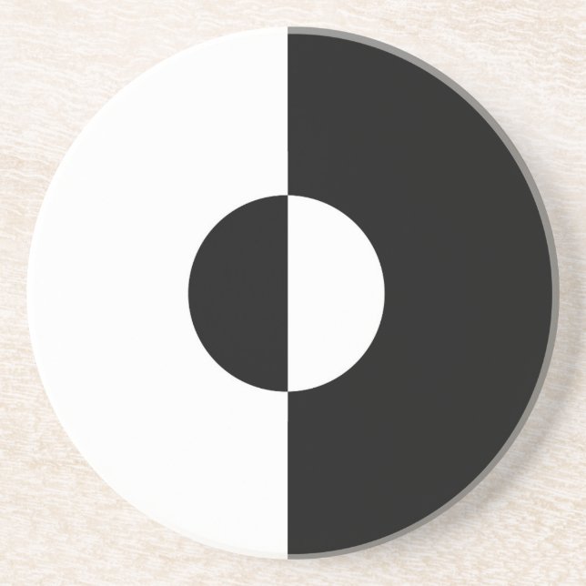 Schwarz & Weiß Harmonie Getränkeuntersetzer (Vorne)