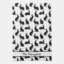 Schwarz-Weiß-Hasen-Formen und Name Ostern