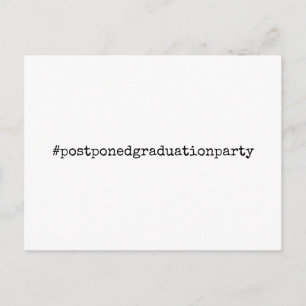 Schwarz-Weiß-Hashtag-Party zur verschobenen Abschl Postkarte