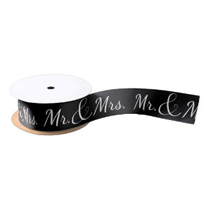 Schwarz-Weiß   Herr & Frau   Wedding Satin Ribbon Satinband
