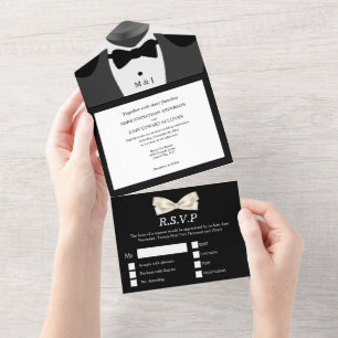 Schwarz weiß Herr   Herr schwules Paar männliches  All In One Einladung