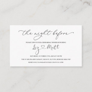 Schwarz-weiß Herzlich willkommen in der Nacht vor  Begleitkarte