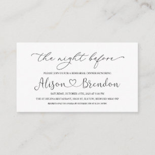 Schwarz-weiß Herzlich willkommen in der Nacht vor  Begleitkarte