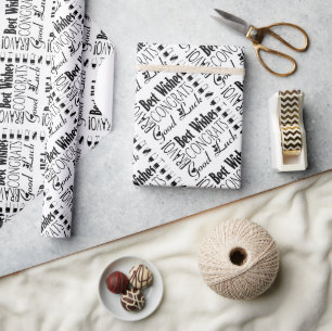 Schwarz/Weiß Herzlichen Glückwunsch zum besonderen Geschenkpapier