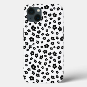 Schwarz-Weiß-Hibiskus Case-Mate iPhone Hülle