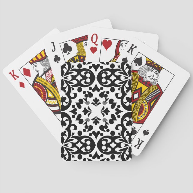 Schwarz-Weiß-Hintergrund Spielkarten (Rückseite)