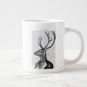 Schwarz-Weiß-Hirsch-Portrait Jumbo-Tasse
