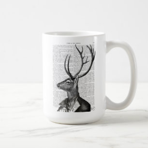 Schwarz-Weiß-Hirsch-Portrait Kaffeetasse