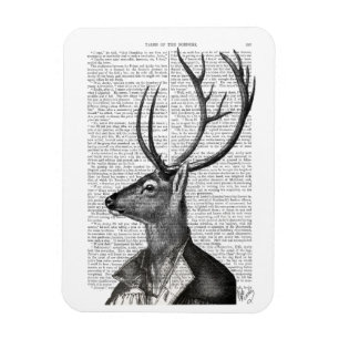Schwarz-Weiß-Hirsch-Portrait Magnet