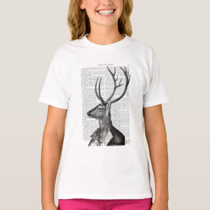 Schwarz-Weiß-Hirsch-Portrait T-Shirt