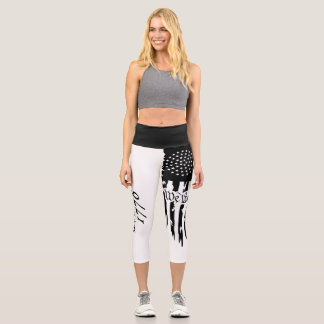 Schwarz-Weiß-Hochgebäck Wir Menschen Capri Leggings