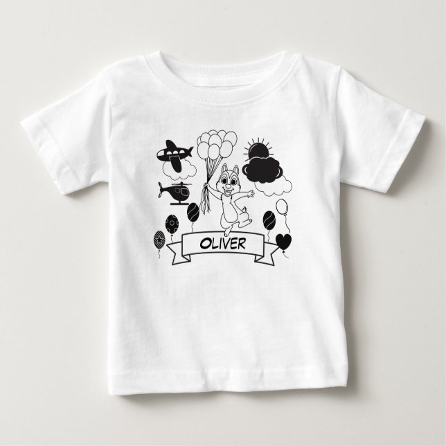 Schwarz-Weiß-Hochkontrast Baby T-shirt (Vorderseite)