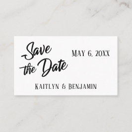 Schwarz-Weiß-Hochzeit-Detailkarte Save the Date Visitenkarte