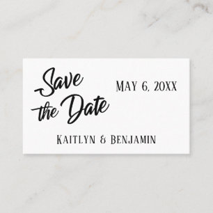 Schwarz-Weiß-Hochzeit-Detailkarte Save the Date Visitenkarte
