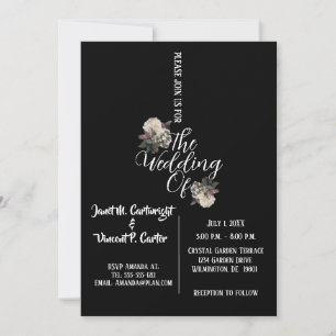 Schwarz-Weiß-Hochzeit Einladung