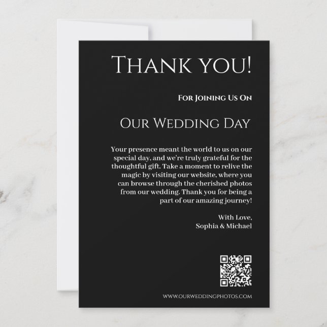 Schwarz-Weiß-Hochzeit- Einladung (Vorderseite)