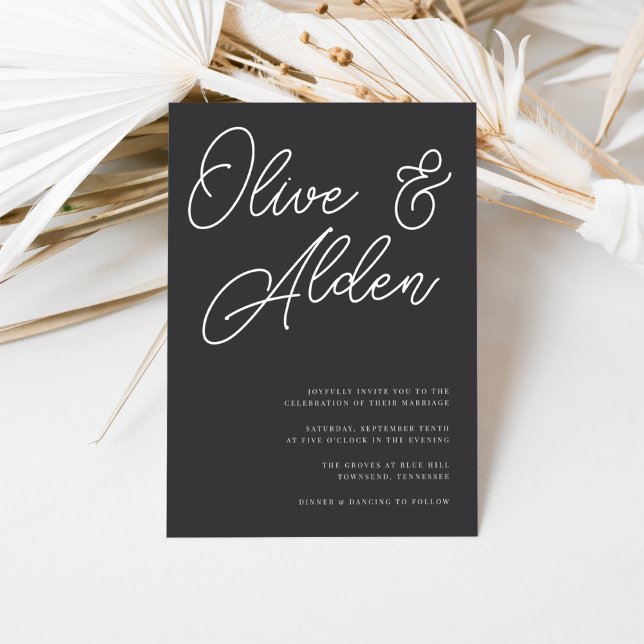 Schwarz-Weiß-Hochzeit Einladung (Von Creator hochgeladen)