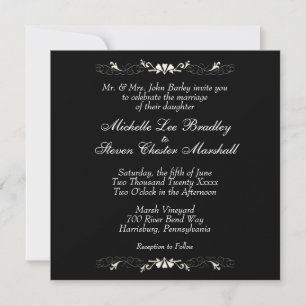 Schwarz-Weiß-Hochzeit Einladung