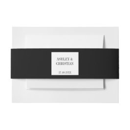 Schwarz-Weiß-Hochzeit Einladungsbanderole