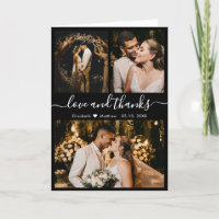 Schwarz-Weiß-Hochzeit-FotoCollage Vielen Dank