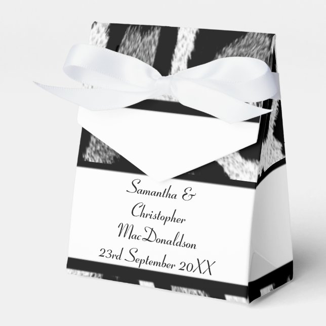 Schwarz-Weiß-Hochzeit Geschenkschachtel (Vorderseite)