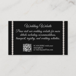 Schwarz-Weiß-Hochzeit mit Perlen Begleitkarte