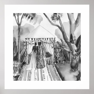 Schwarz-Weiß-Hochzeit Poster