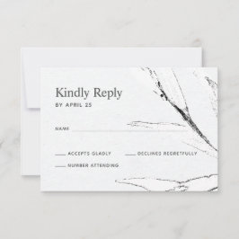 Schwarz-Weiß-Hochzeit RSVP Karte