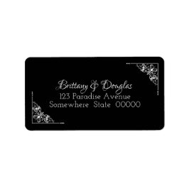 Schwarz-Weiß-Hochzeit-Rücksendeadressen-Aufkleber Adressaufkleber