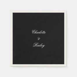 Schwarz-Weiß-Hochzeit Serviette