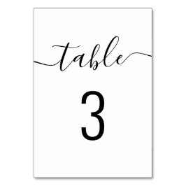 Schwarz-Weiß-Hochzeit Tischnummer