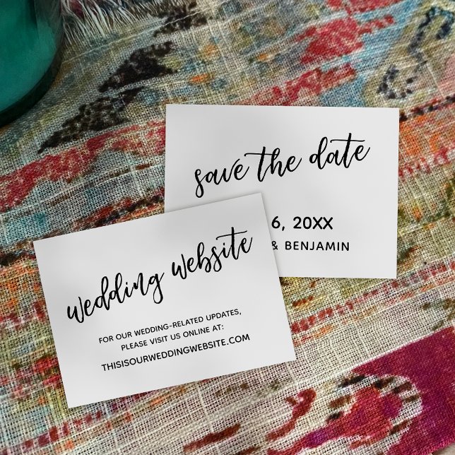 Schwarz-Weiß-Hochzeit-Website, Save the Date Karte (Von Creator hochgeladen)