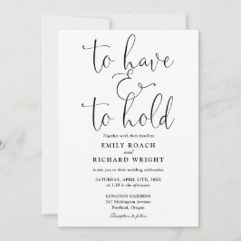 Schwarz-Weiß-Hochzeit zu haben und zu halten. Einladung