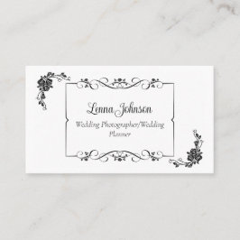 Schwarz-Weiß-Hochzeitfotograf/Planer Visitenkarte