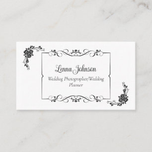 Schwarz-Weiß-Hochzeitfotograf/Planer Visitenkarte