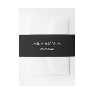 Schwarz-Weiß-Hochzeitnamen und Date Bly Band
