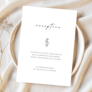 Schwarz-Weiß-Hochzeitsempfangskarte Einladung